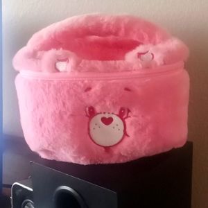 Care Bears RARE fuzzy Pink Makeup Bag. NWT